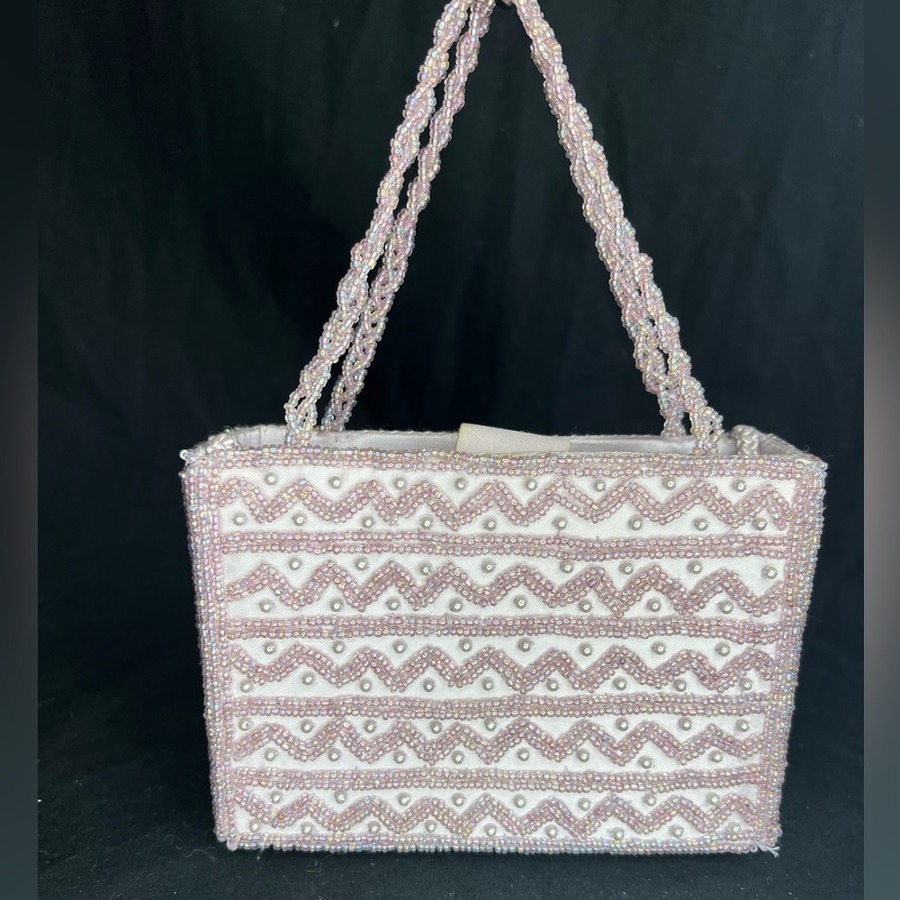 Valerie Stevens Beaded Pink Purple Mini Event Bag